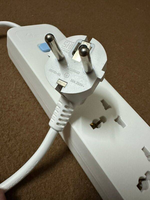 3-Way Power Extension with USB Ports featuring three sockets