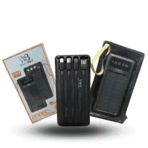 High-Capacity Solar Power Bank with 20,000 mAh battery and LED display.