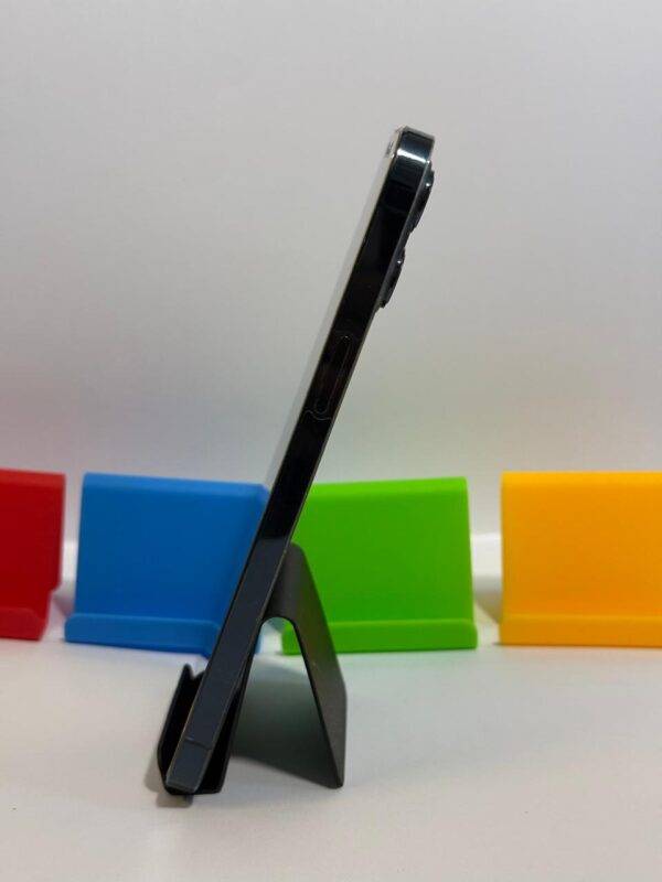 Side view of the phone and tablet stand showing its slim profile.