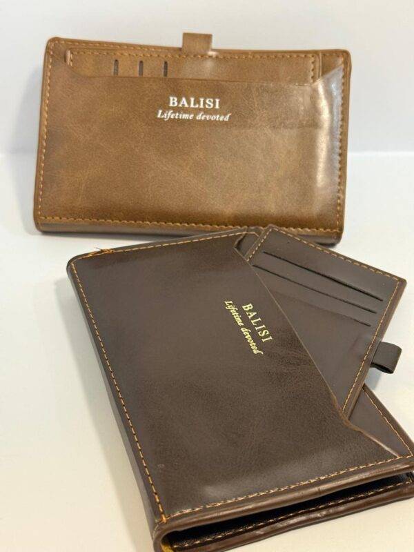 Side view of Balisi wallet showcasing slim design and quality leather.