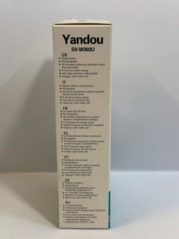 Yandou Rechargeable Shaver with packaging and accessories.