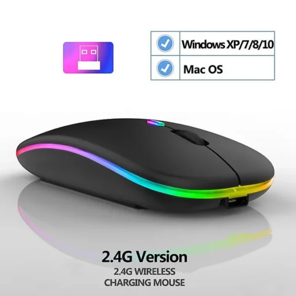 HP W10 Rechargeable  Wireless RGB Bluetooth, Wireless, Slim Mouse