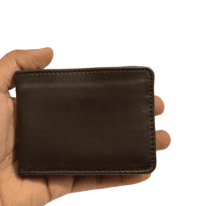 Slim leather wallet showcasing elegant craftsmanship.